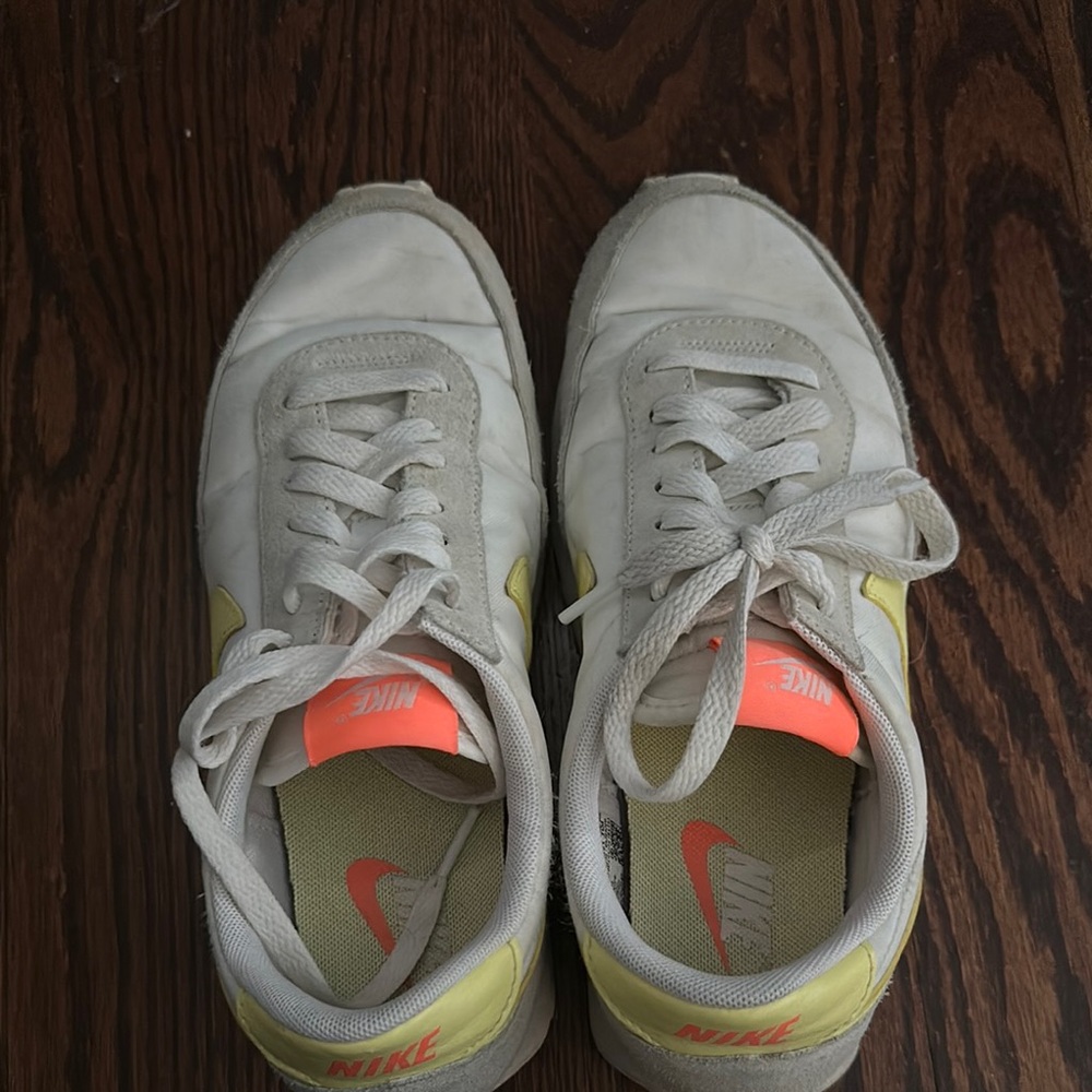 Nike White and Yellow Athletic Shoes